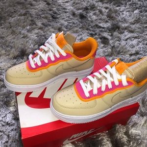 AF1 Pink and Orange, Size 7Y